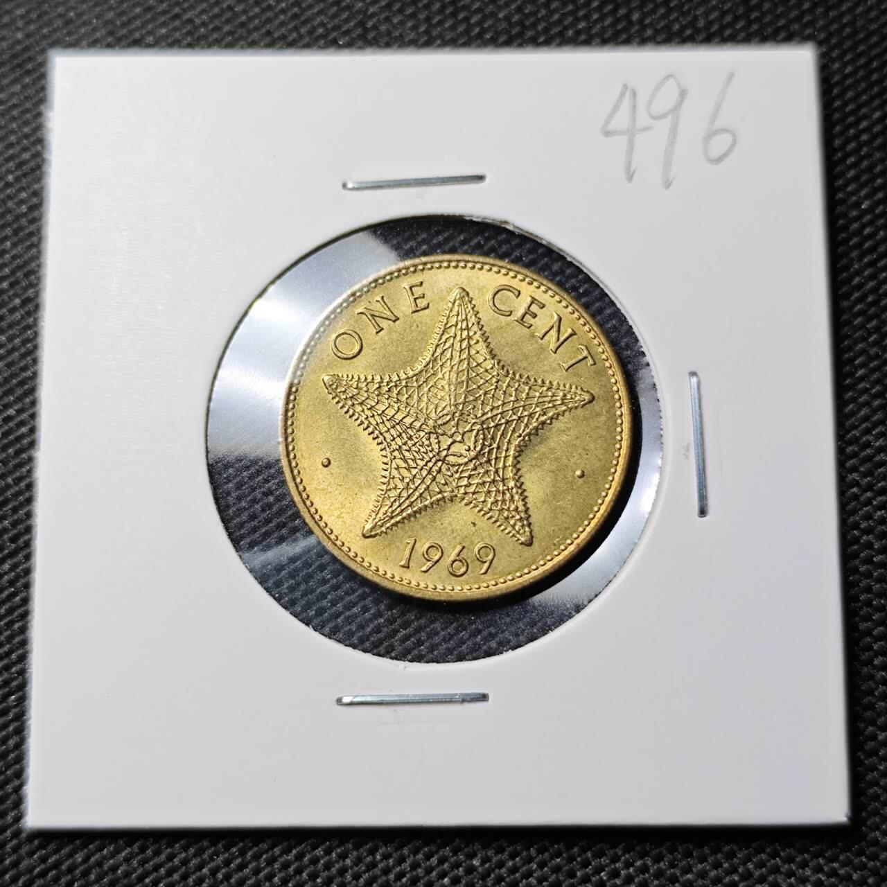 KK钱币收藏小铺 《套币 好品/批量散币专场》  2月预留时间 周末发货  1969巴哈马1分铜币 好品