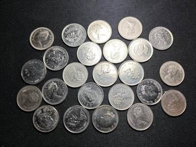 KK钱币收藏小铺 《套币 好品/批量散币专场》  2月预留时间 周末发货 -  加拿大25分纪念币一组24枚