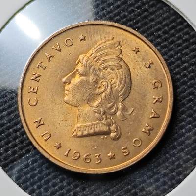 KK钱币收藏小铺 《套币 好品/批量散币专场》  2月预留时间 周末发货 -  1963多米尼加1分纪念币 好品铜币