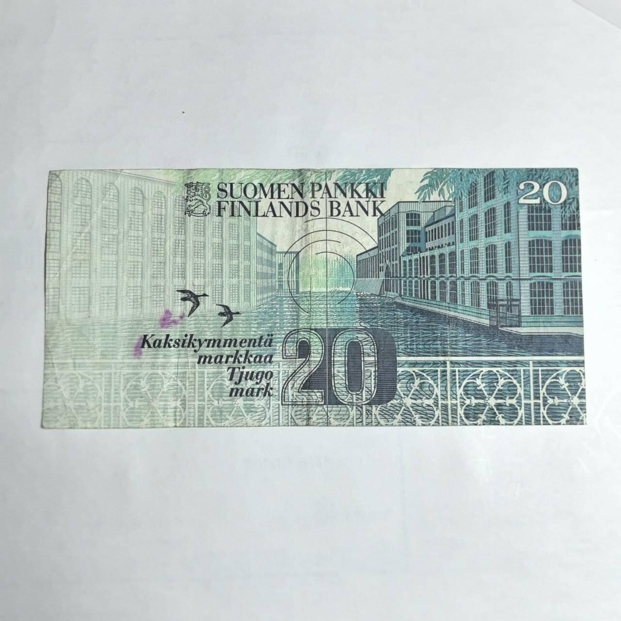 各国外币第106期 无佣金 芬兰20马克尾04（签名2）