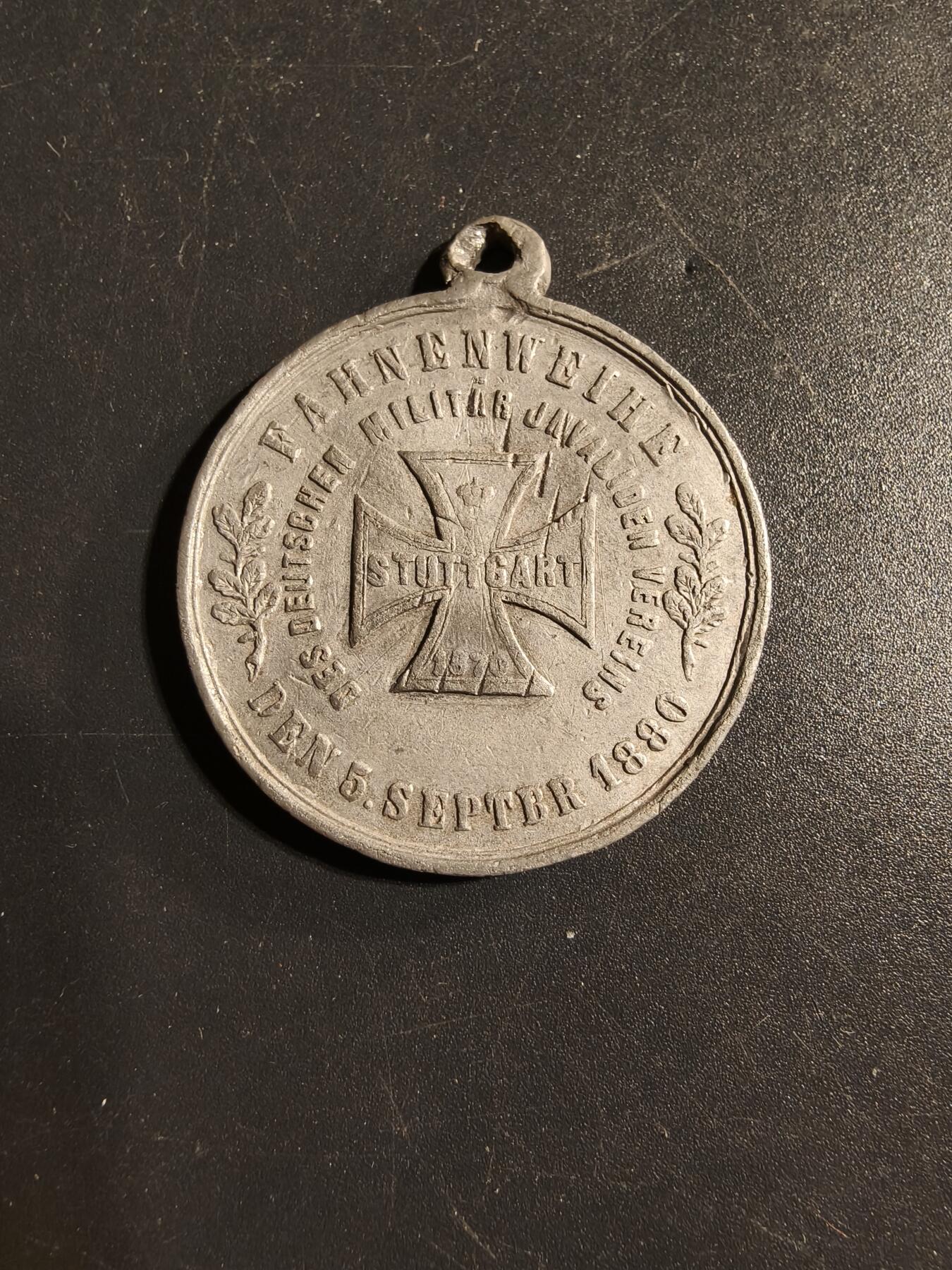 老王徽章第173期 德国巴登大公国斯图加特市1880年退伍军人协会纪念章