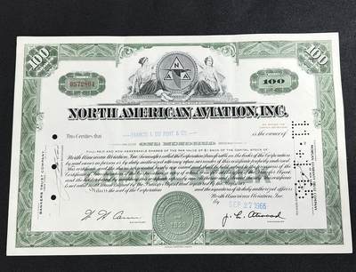 西秦中古拍卖第七十一期 - 美国北美航空公司股票