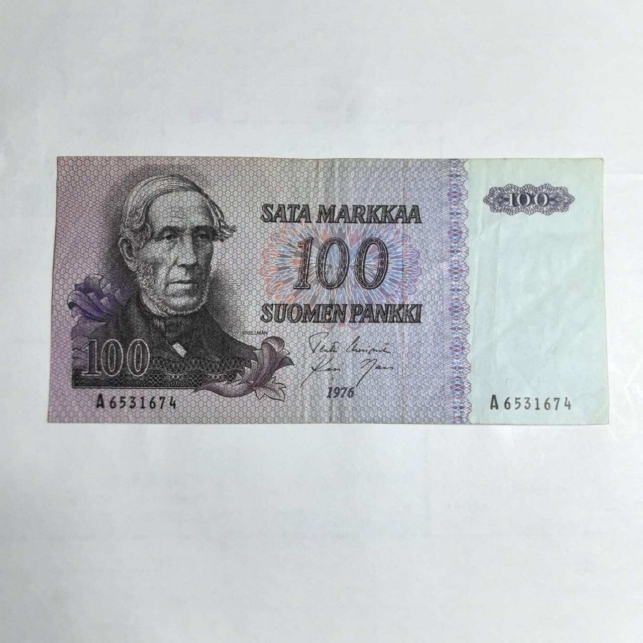 各国外币第106期 无佣金 芬兰100马克 1976年