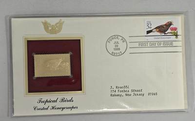 瓶子🏺第224期拍卖会 -   1998美国首日封带金箔邮票  冠状蜂鸟