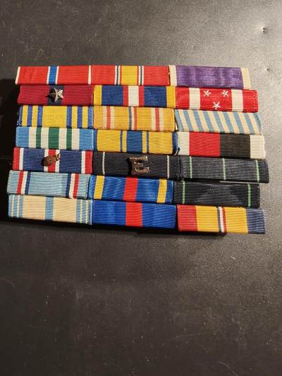 老王徽章第173期 - 美国海军航空兵二战亚太、菲律宾战役、韩战21R勋略    军官版带紫心