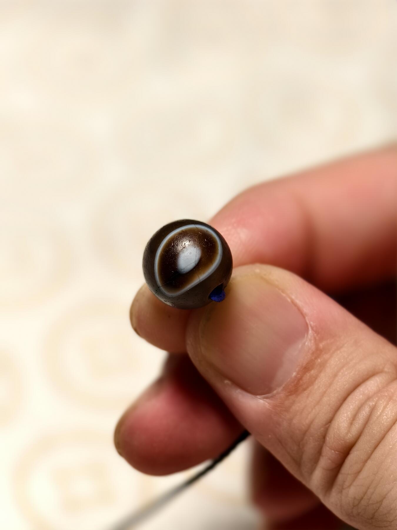 抚柳草堂-第五期章牌钱币（元旦欢庆场） 奖章勋章限时免佣 满百包邮 放漏专场 公元十五世纪 缠丝玛瑙珠 带眼 闻德评级尺寸见标签