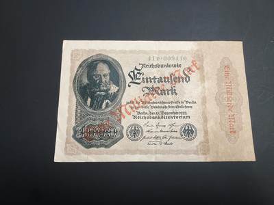 博彦收藏   1月10日 8点 钱币专场 全场包邮 - 1922 德国1000马克 流通好品