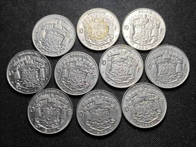 KK钱币收藏小铺 《套币 好品/批量散币专场》  2月预留时间 周末发货 -  比利时10法郎10枚一组