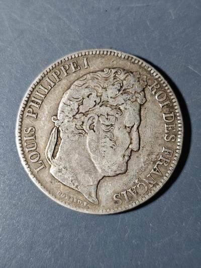 103期回流戒指饰品杂件纪念章丝路钱币专场 - 法国菲利普银币，24.6克