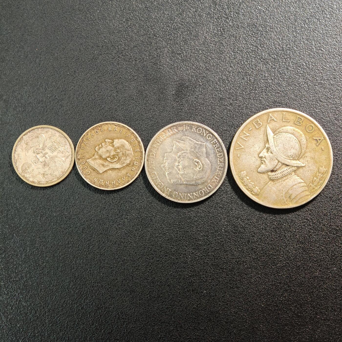 【德藏】世界币章拍卖第160期 4枚一组 巴拿马、日本、丹麦、希腊银币 详细尺寸请看拍品介绍