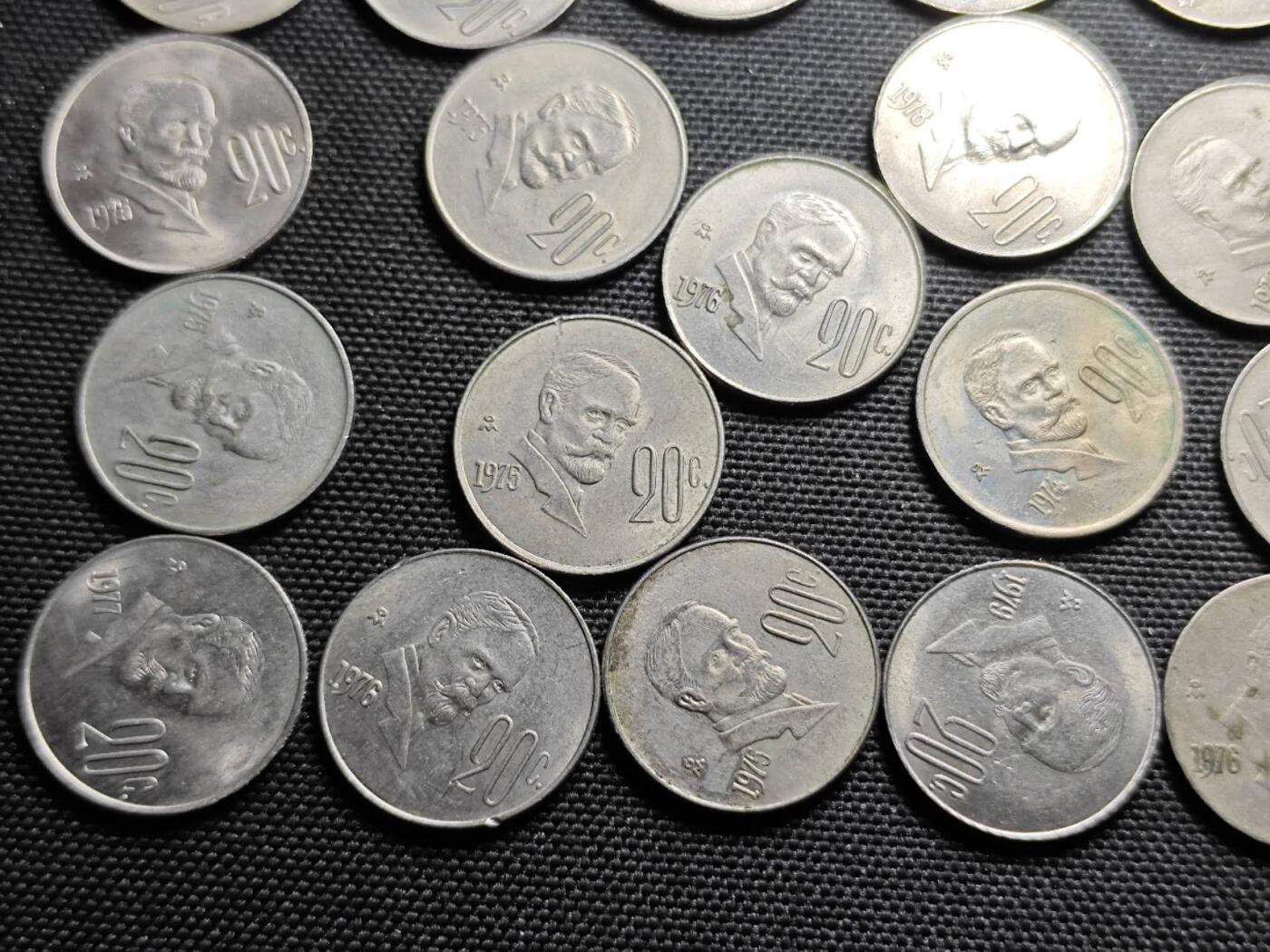 KK钱币收藏小铺 《套币 好品/批量散币专场》  2月预留时间 周末发货  墨西哥20分一组23枚