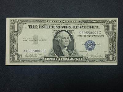 【游宝包邮场】蛇年第104期  - 美国-1美元【SERIES-1935 蓝库印 疑似裁切 尺寸偏小】