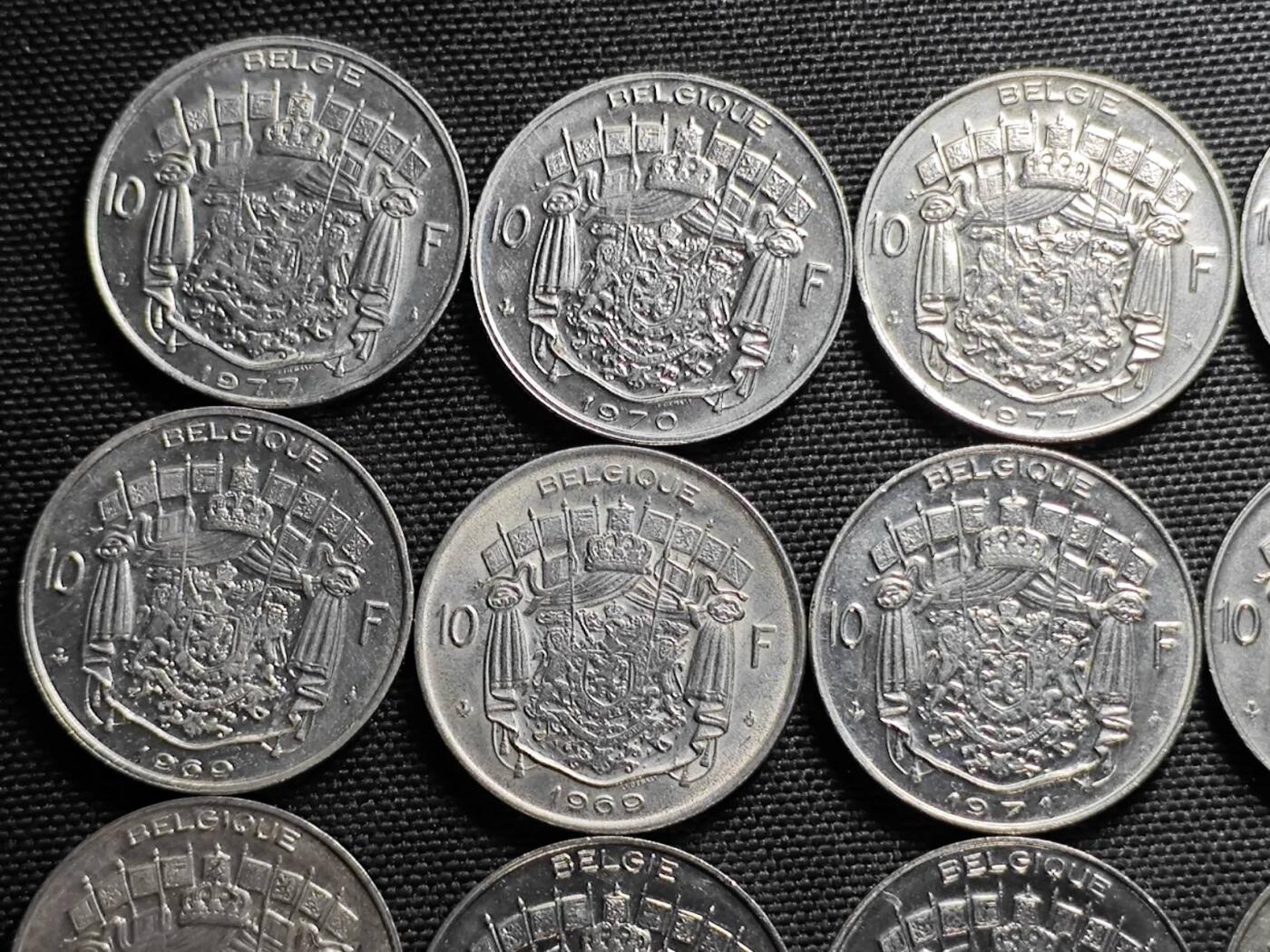 KK钱币收藏小铺 《套币 好品/批量散币专场》  2月预留时间 周末发货  比利时10法郎一组15枚