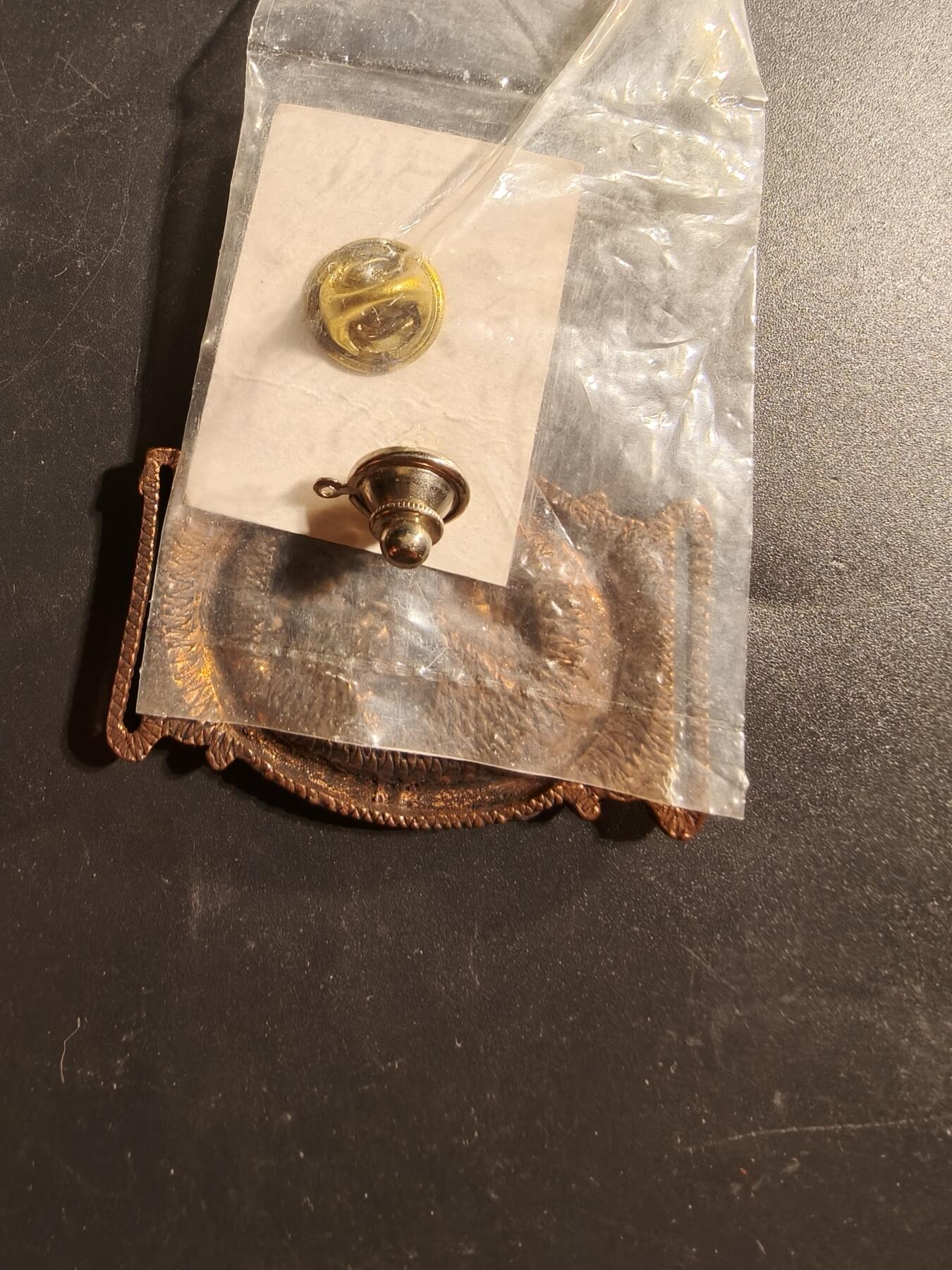 老王徽章第173期 美国废弃军事哨所理事会皮带扣和证章一组