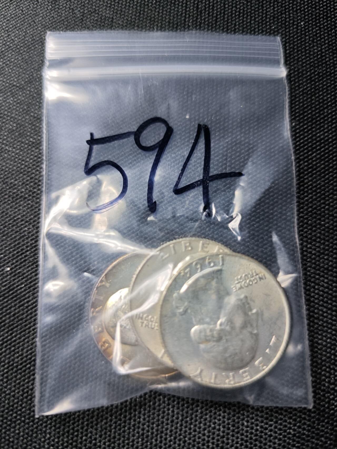 KK钱币收藏小铺 《套币 好品/批量散币专场》  2月预留时间 周末发货  美国25分银币一组3枚 好品