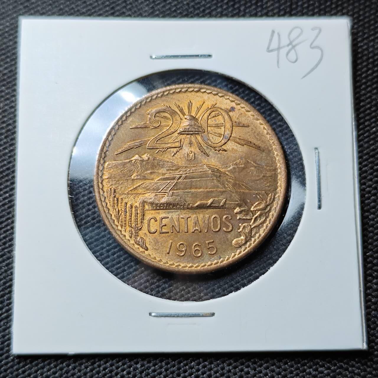 KK钱币收藏小铺 《套币 好品/批量散币专场》  2月预留时间 周末发货  1965墨西哥20分铜币 好品