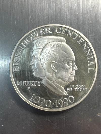 ❤️【币观天下】❤️ 第337期钱币拍卖- 2026.1.2周五晚上6点半场-长期征集拍品 - 美国1990年艾森豪威尔总统1美元精制银币