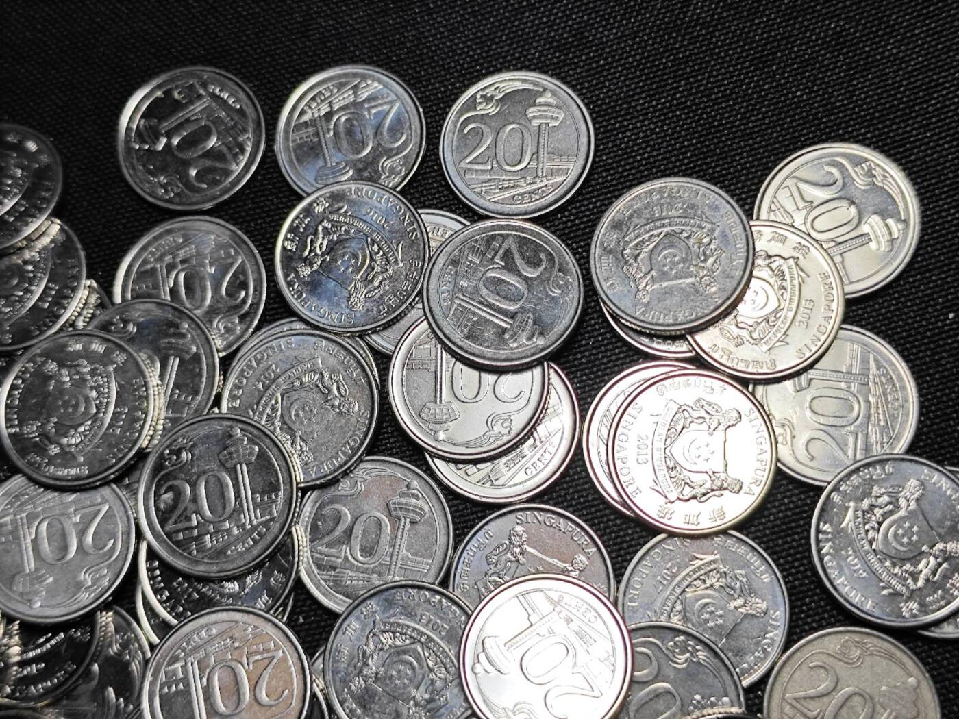 KK钱币收藏小铺 《套币 好品/批量散币专场》  2月预留时间 周末发货  新加坡20分93枚一组