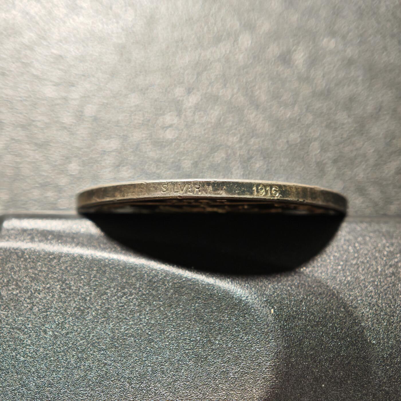 【德藏】世界币章拍卖第160期 1815(1916年) 瑞典皇家科学院奖章纪念银章 原味老包浆 直径约：30.7mm；重约：12.6g