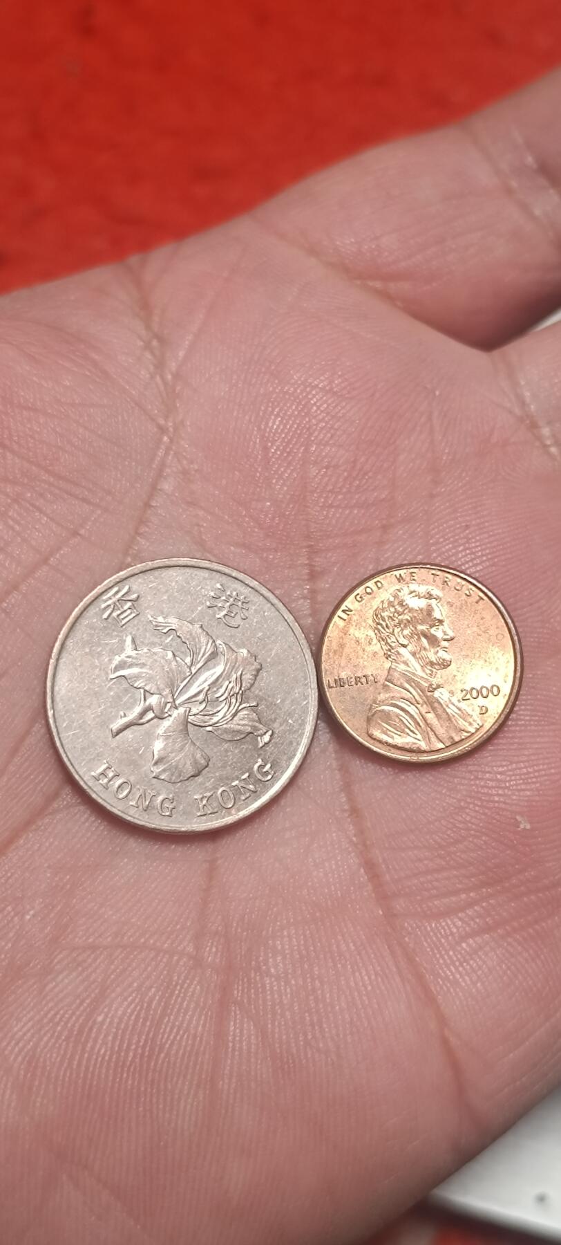 万国钱币阁第一场【元旦场】 香港紫荆花1元➕美国1美分