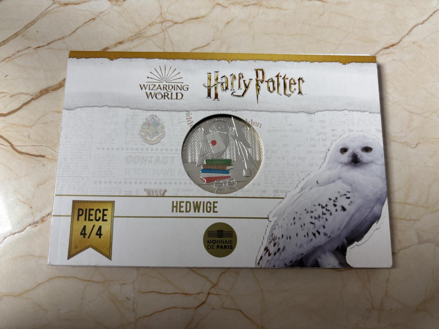 第186期拍卖 法国2021年哈利波特系列2组海德薇的信50欧彩银币原卡册，900银，41克