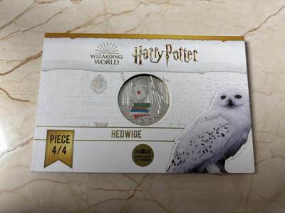 第186期拍卖 - 法国2021年哈利波特系列2组海德薇的信50欧彩银币原卡册，900银，41克