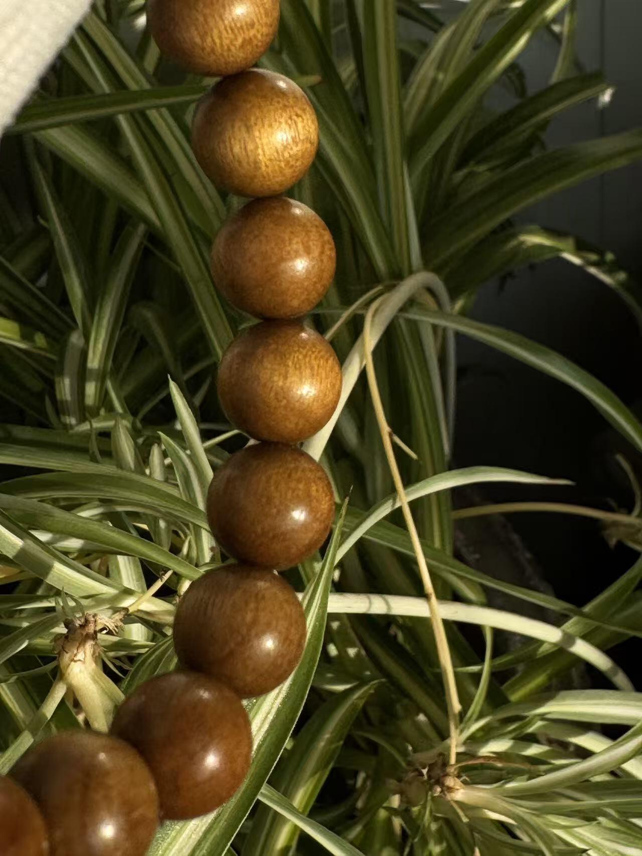 零元拍：金丝楠圆珠珠手串，10.5MM 金丝满满，满荧光，满手留香