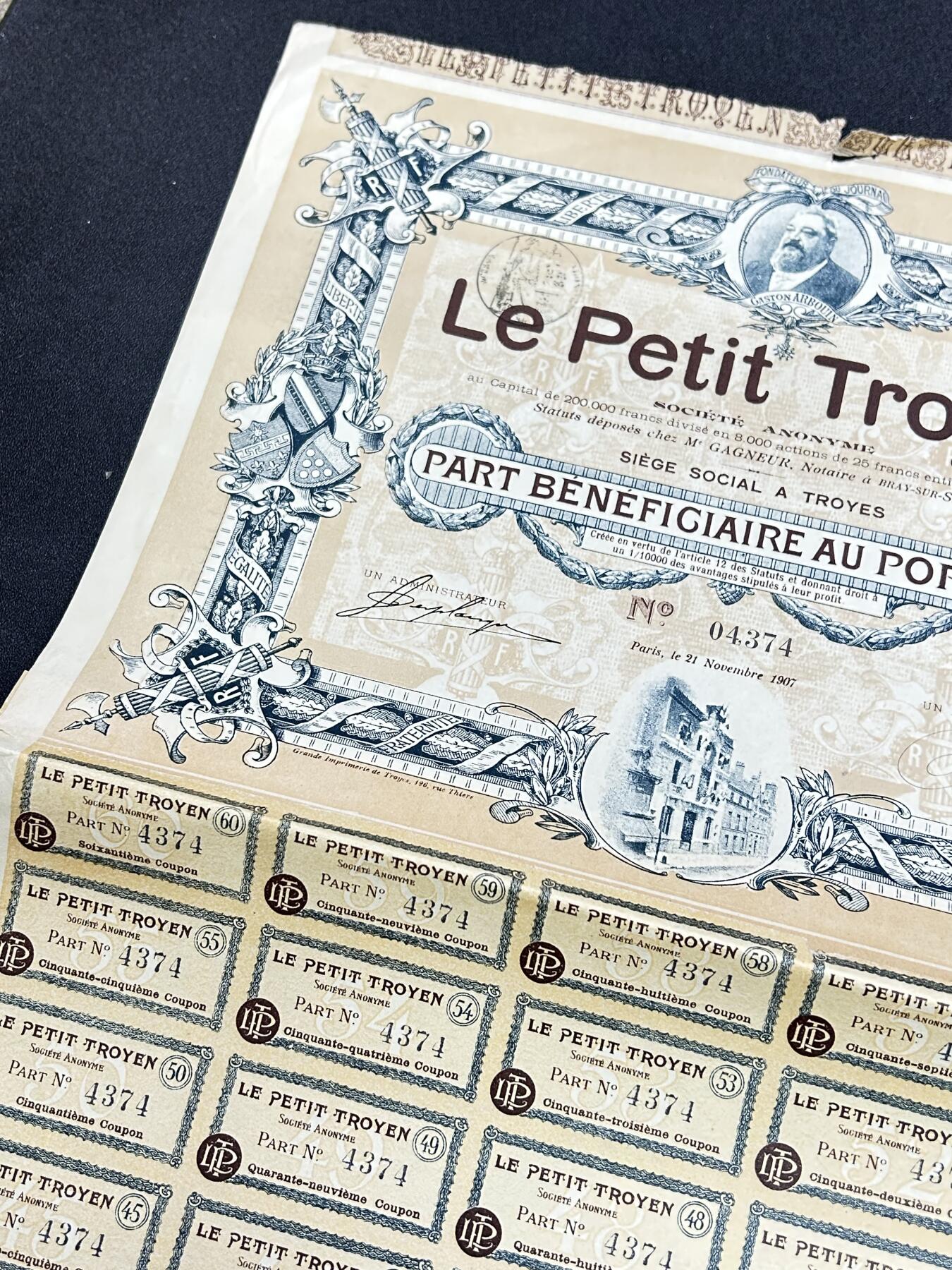 西秦中古拍卖第七十一期 法国小特洛伊人报股票