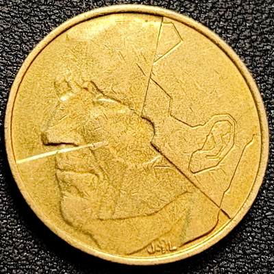 泉币菌-第158场-元旦欢乐场，开年第一场，新年快乐！（特修改截拍时间为23:30分） - 1986比利时5法郎铜币分裂的人格24mm