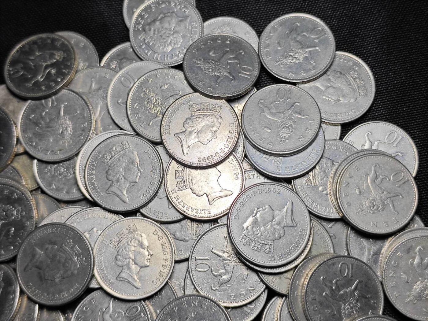 KK钱币收藏小铺 《套币 好品/批量散币专场》  2月预留时间 周末发货  英国10便士一组238枚