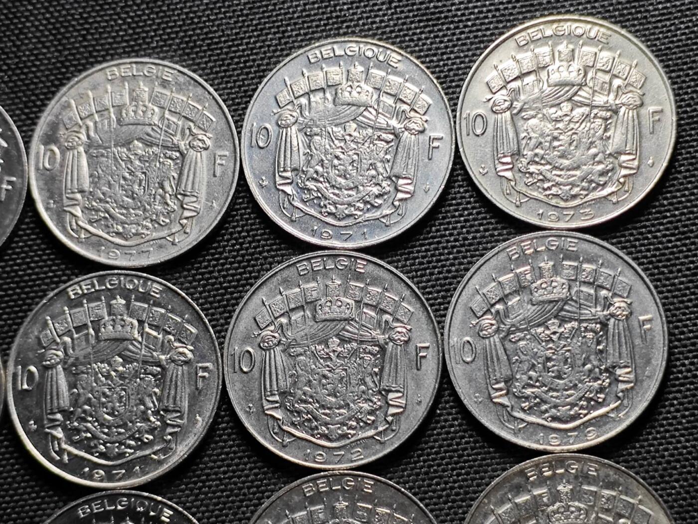 KK钱币收藏小铺 《套币 好品/批量散币专场》  2月预留时间 周末发货  比利时10法郎一组15枚