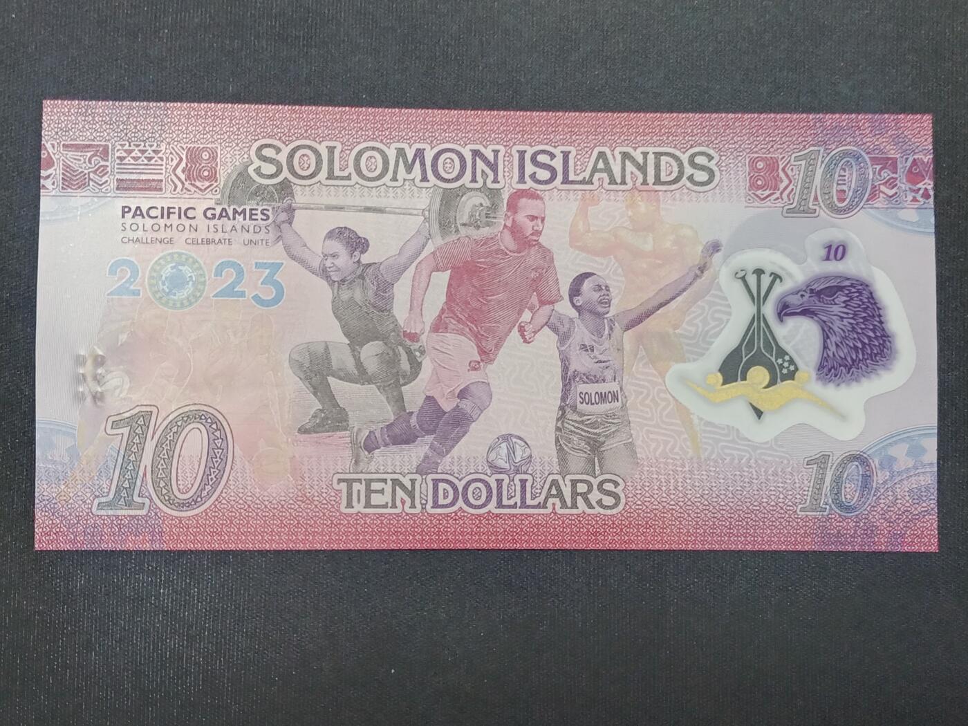 【游宝包邮场】蛇年第104期  所罗门群岛-10元【第17届太平洋运动会纪念钞 全新UNC】