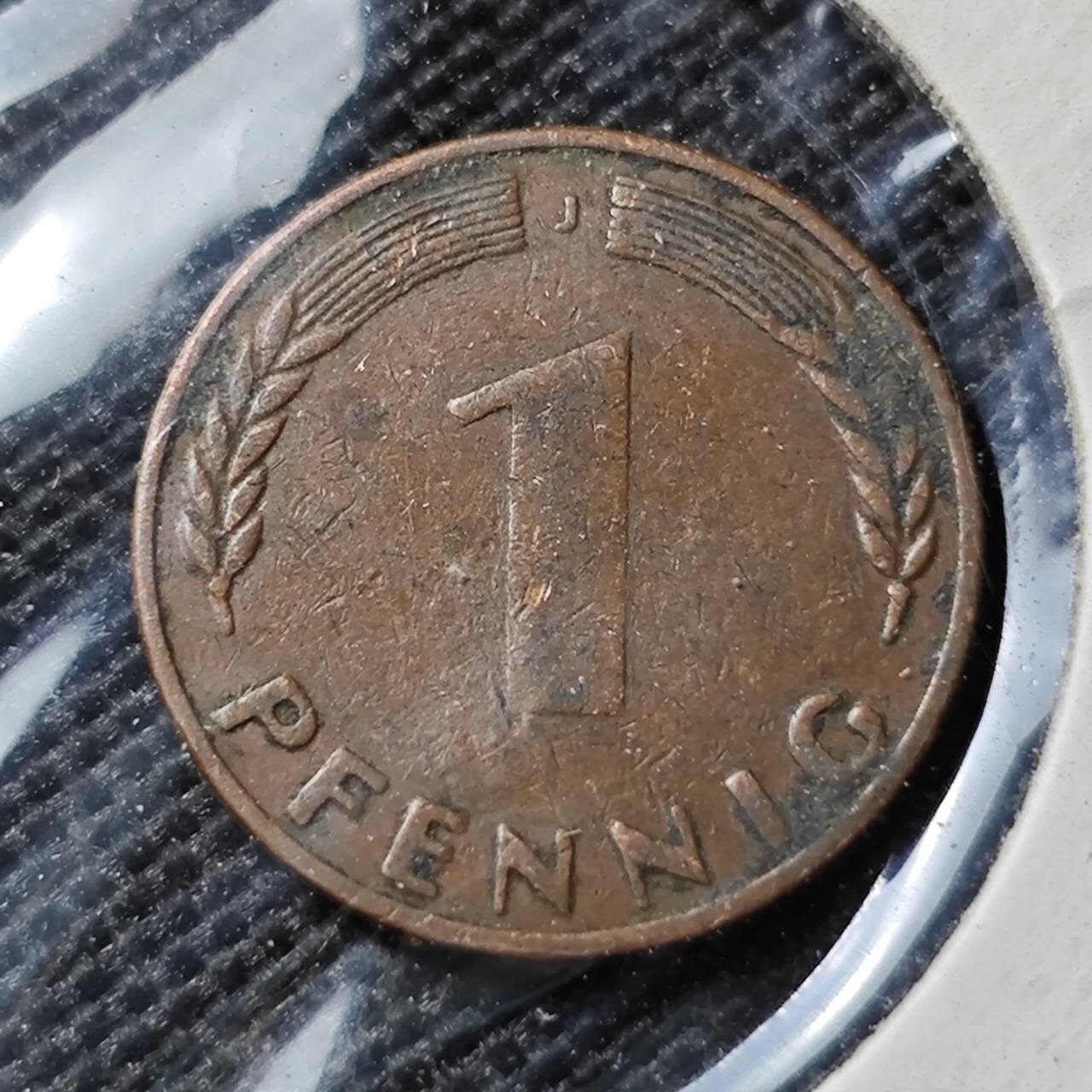 KK钱币收藏小铺 《套币 好品/批量散币专场》  2月预留时间 周末发货  1949德国1芬尼铜币银行版 最少见面值