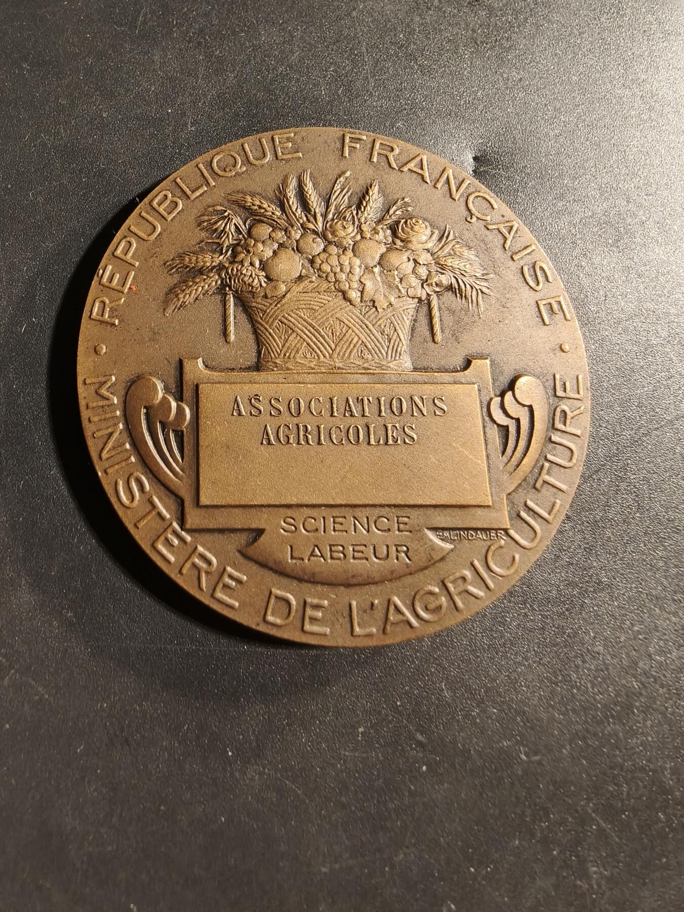 老王徽章第173期 法国农业协会农业竞赛大铜章     播种者     直径50mm     重量60.6g