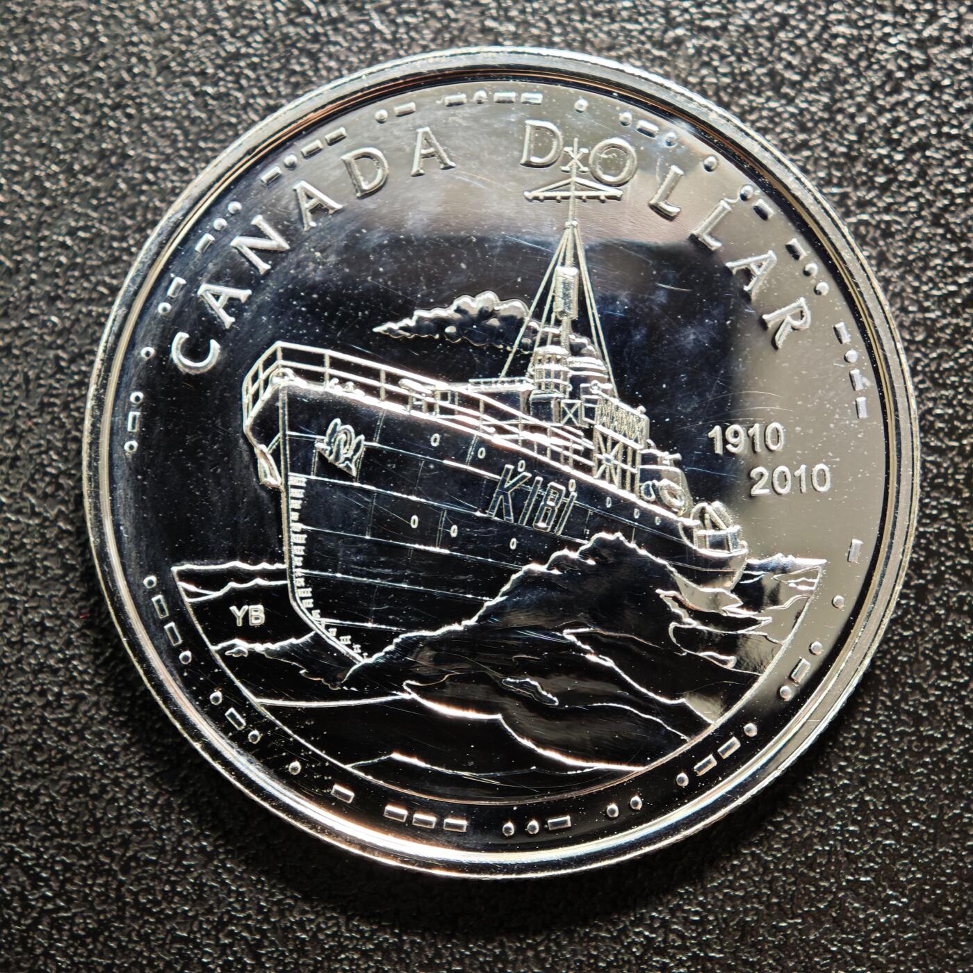 【德藏】世界币章拍卖第160期 2010年 加拿大海军成立100周年1元纪念银币 直径约：35.9mm；重约：25g 925银