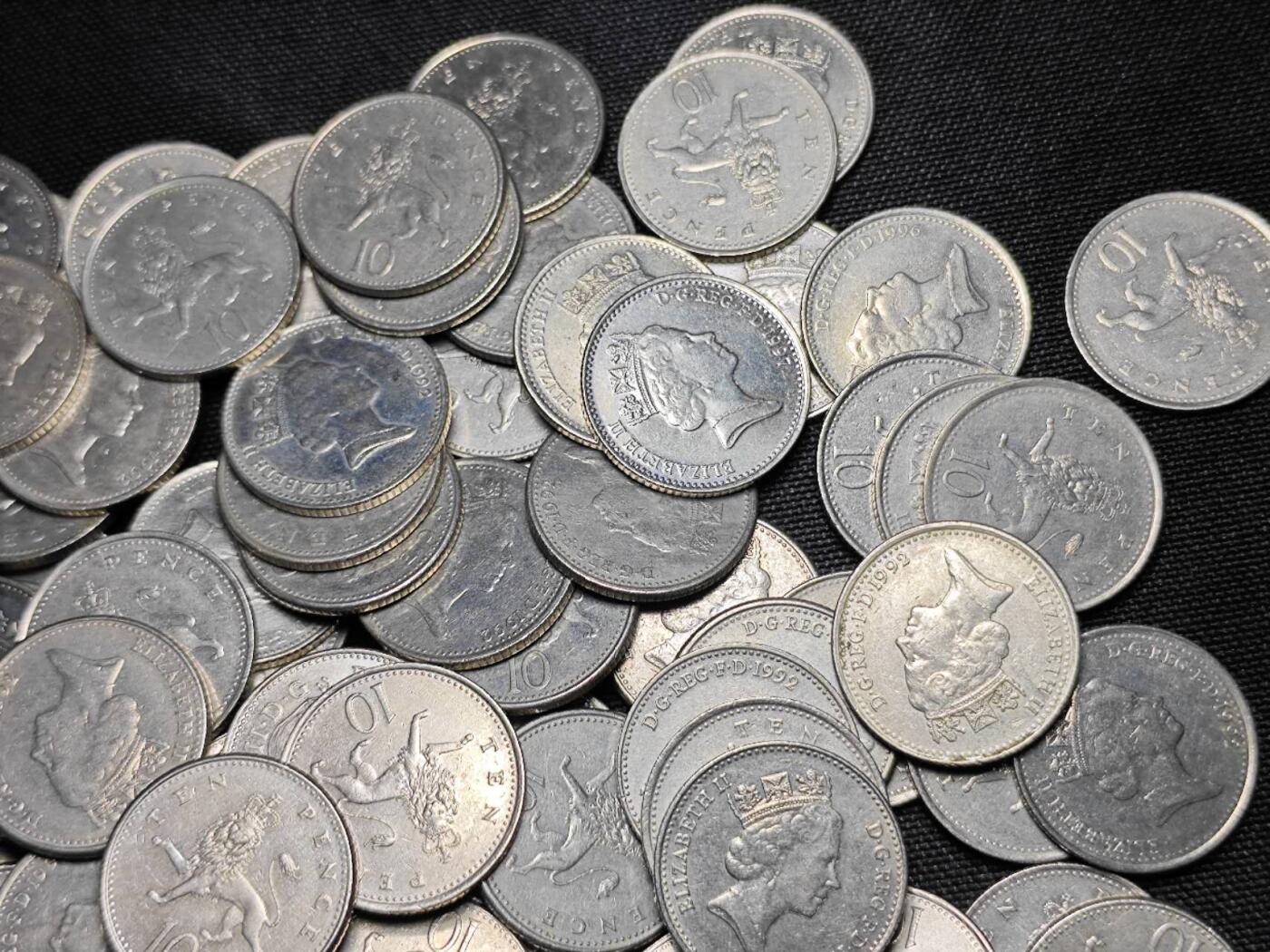 KK钱币收藏小铺 《套币 好品/批量散币专场》  2月预留时间 周末发货  英国10便士一组238枚