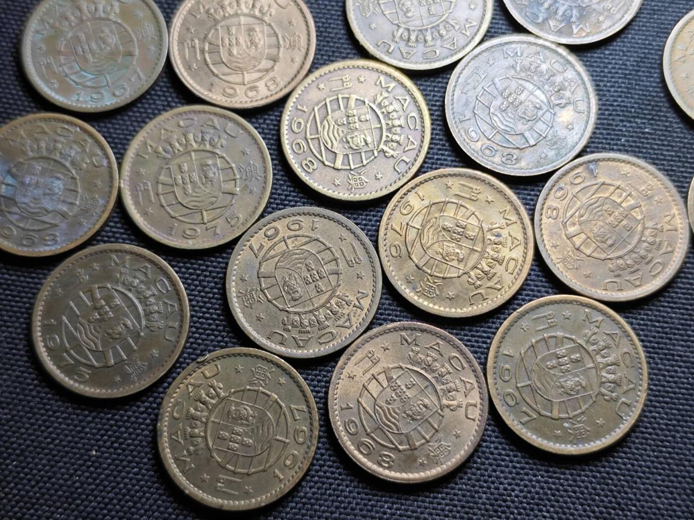 KK钱币收藏小铺 《套币 好品/批量散币专场》  2月预留时间 周末发货  澳门一毫铜币22枚一组