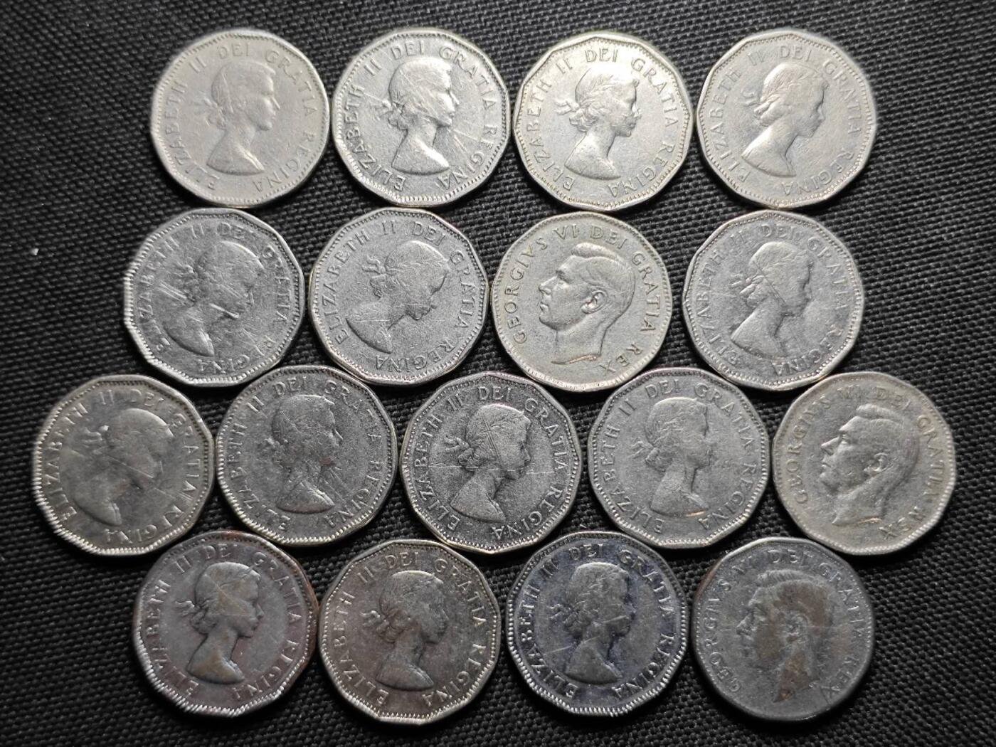 KK钱币收藏小铺 《套币 好品/批量散币专场》  2月预留时间 周末发货  加拿大多边形5分一组19枚