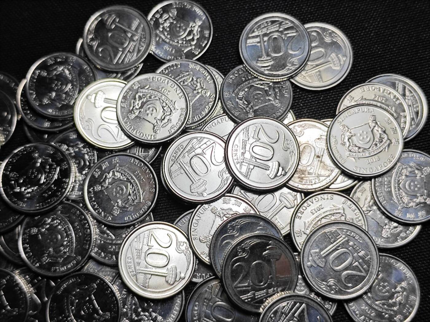 KK钱币收藏小铺 《套币 好品/批量散币专场》  2月预留时间 周末发货  新加坡20分93枚一组