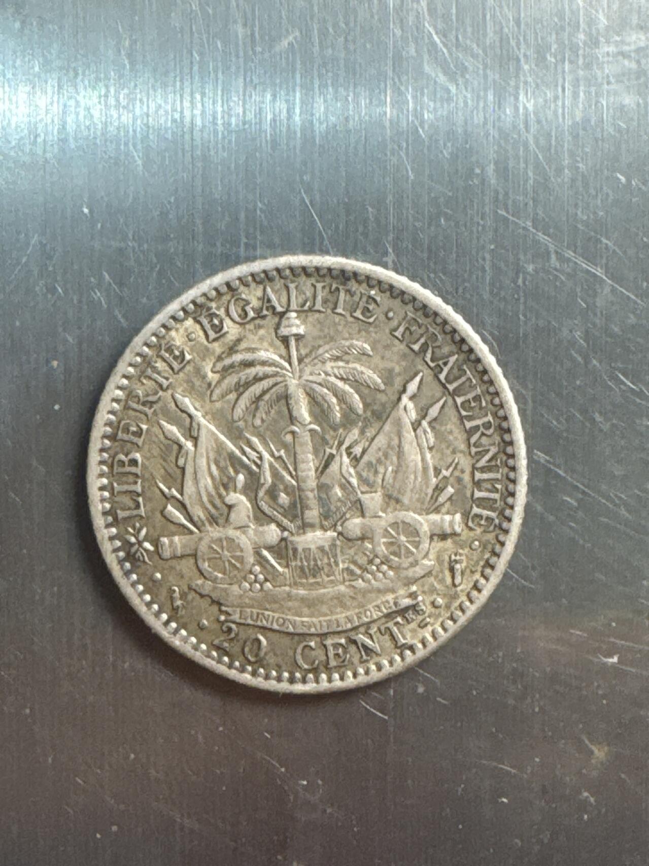 ❤️【币观天下】❤️ 第337期钱币拍卖- 2026.1.2周五晚上6点半场-长期征集拍品 海地1882年20分银币