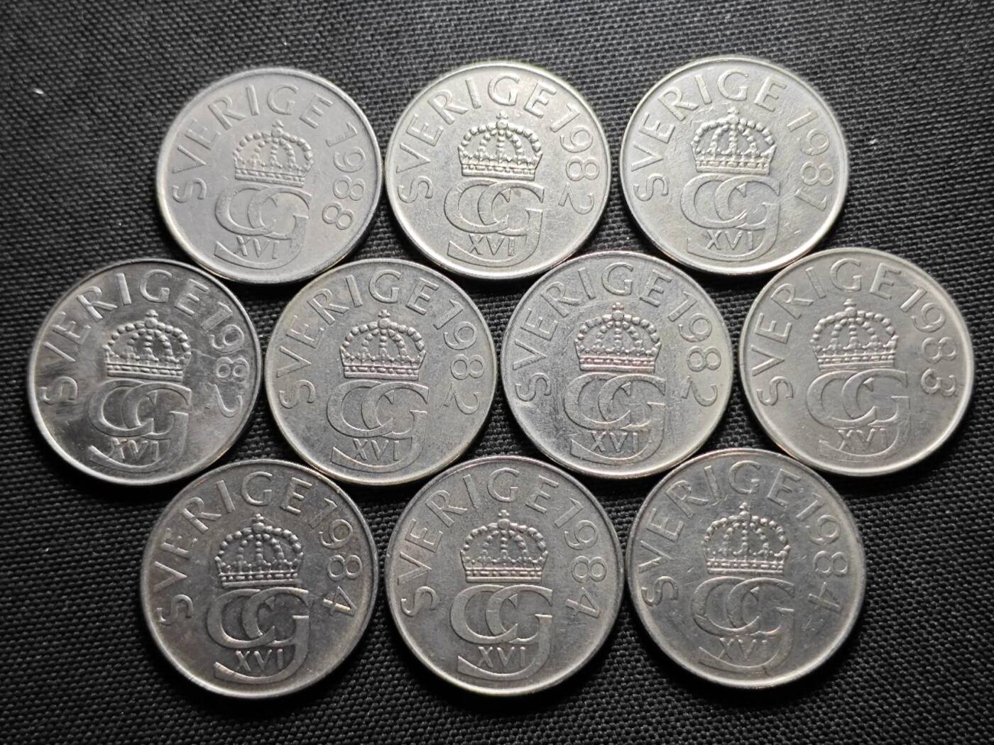 KK钱币收藏小铺 《套币 好品/批量散币专场》  2月预留时间 周末发货  瑞典5克朗一组10枚