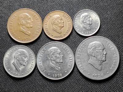 KK钱币收藏小铺 《套币 好品/批量散币专场》  2月预留时间 周末发货 - 1976 南非总统福歇 清年一组