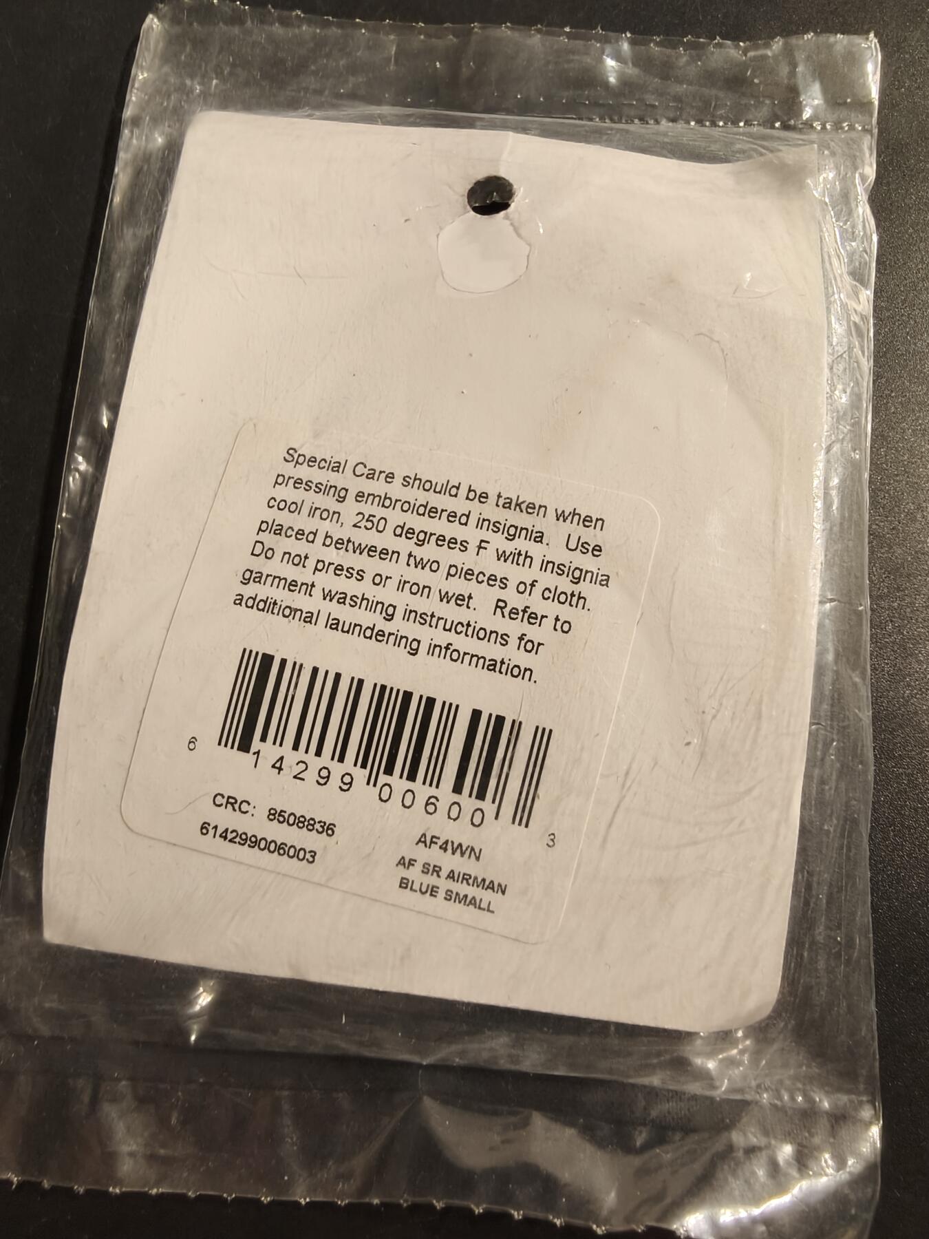 老王徽章第173期 美国空军参谋军士臂章一组     原封未拆