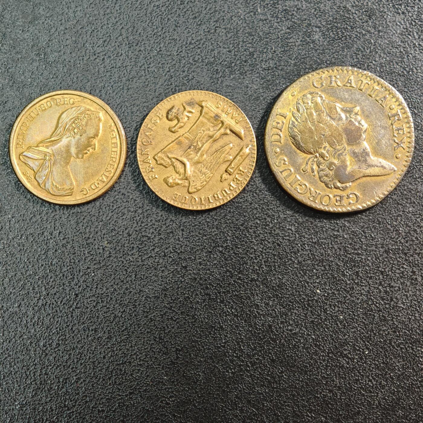 【德藏】世界币章拍卖第160期 早期铜币3枚 详细尺寸请看拍品介绍