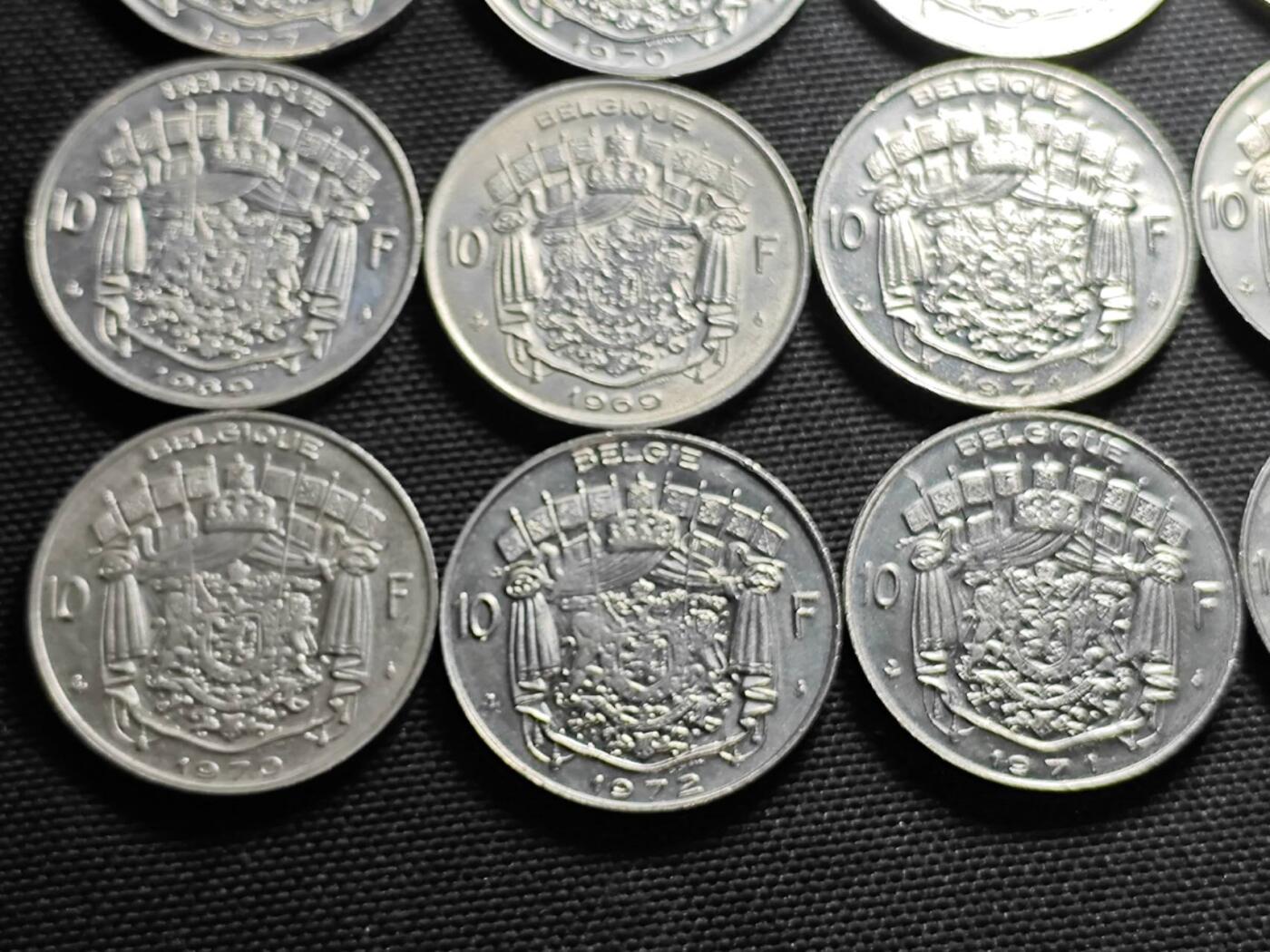 KK钱币收藏小铺 《套币 好品/批量散币专场》  2月预留时间 周末发货  比利时10法郎一组15枚
