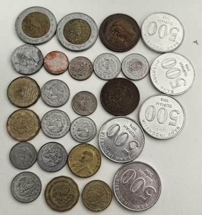 外国优质老铜币高银银币，周六九点倒数截拍，满百包邮，持续收拍 - 墨西哥印度尼西亚散币一堆26枚