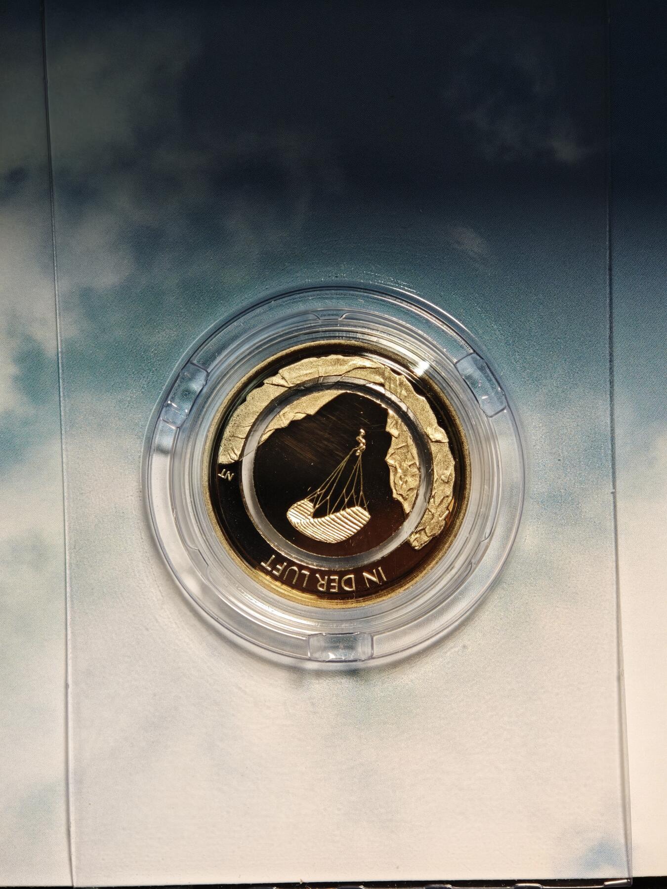 【德藏】世界币章拍卖第160期 2019年 德国滑翔伞聚合环10欧元镍币 原册 直径约：28.75mm；重约：9.8g