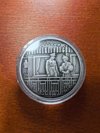 长老汇蛇年精选第九十场拍卖 - 2014加拿大首次皇家访问75周年20加元仿古银币，1盎司9999银，带证书，5000枚