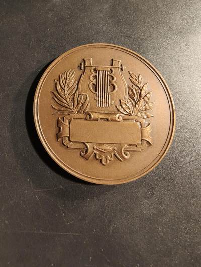 老王徽章第173期 - 法国音乐协会大铜章     直径50mm    重量60.6g