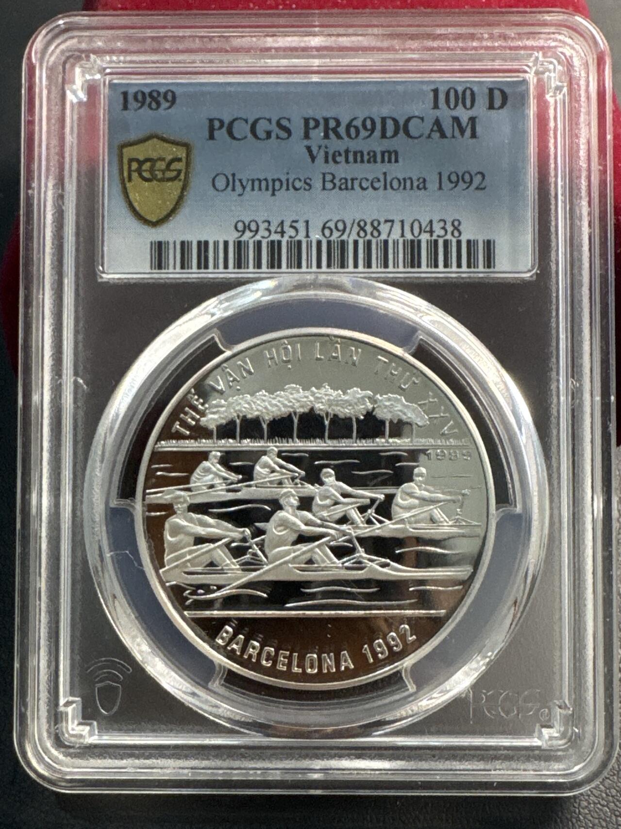❤️【币观天下】❤️ 第337期钱币拍卖- 2026.1.2周五晚上6点半场-长期征集拍品 越南1989年夏季奥运会赛艇比赛精制纪念银币 PCGS PR69 12克